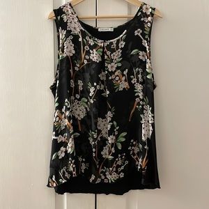 Gallery sleeveless fully lined floral top SIZE 14